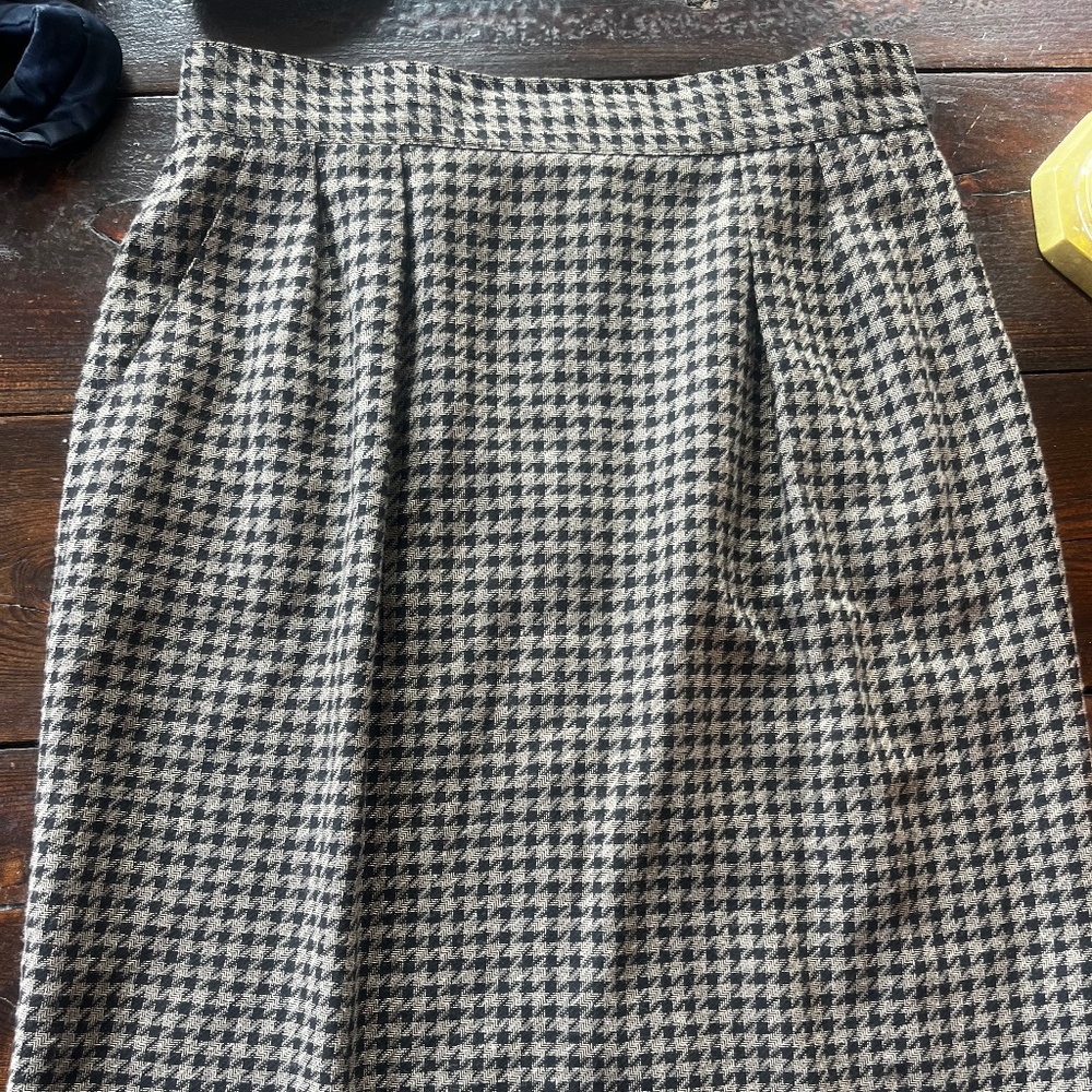 CHRISTIAN DIOR separates Paris New York, houndstooth wool skirt sz 10